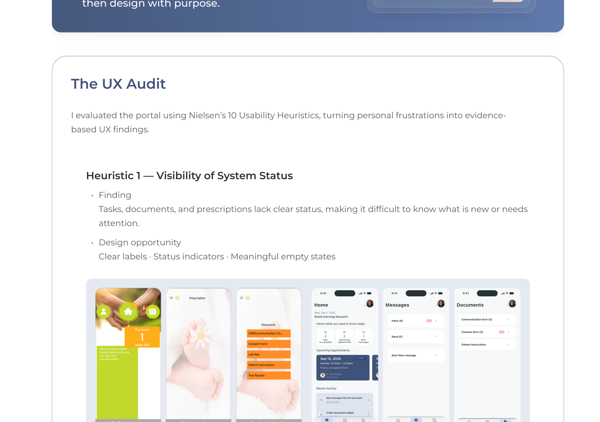 Fertility Patient Portal Redesign, section 3