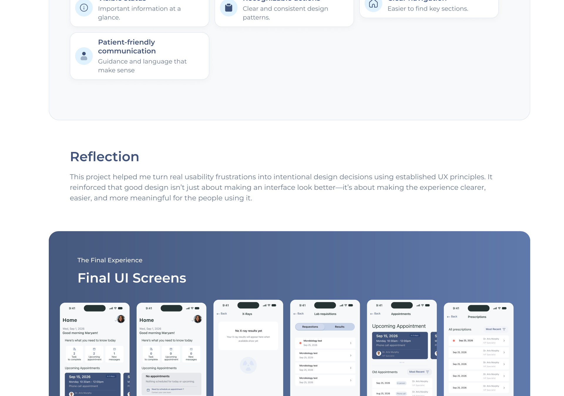 Fertility Patient Portal Redesign, section 8