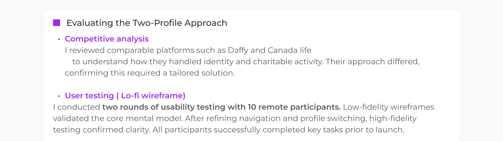 Profiles case study, section 4