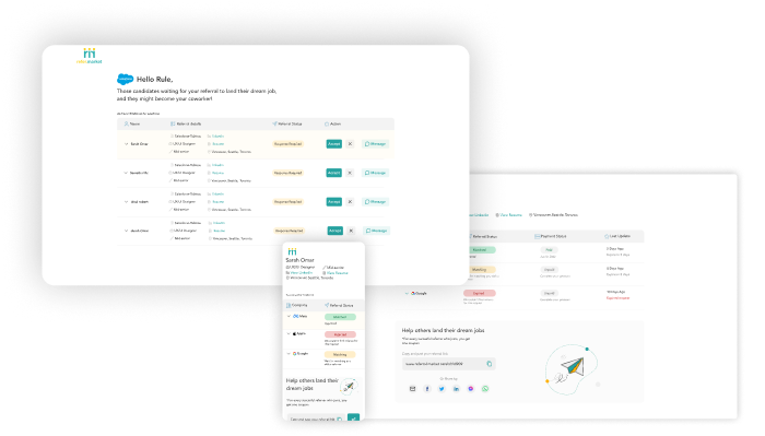 Candidate and referral status dashboards