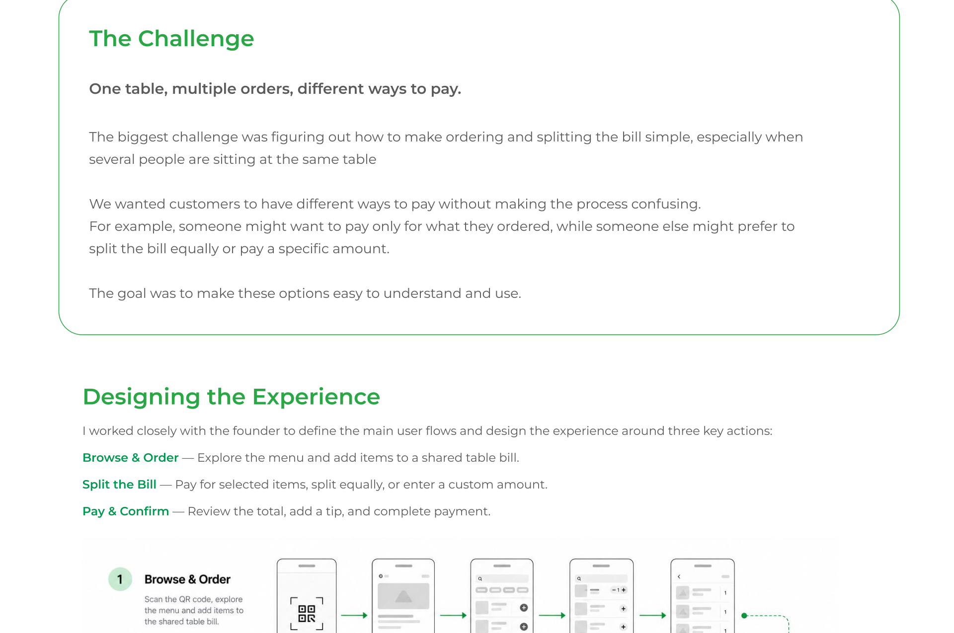 TablePay restaurant ordering and payment case study, section 2